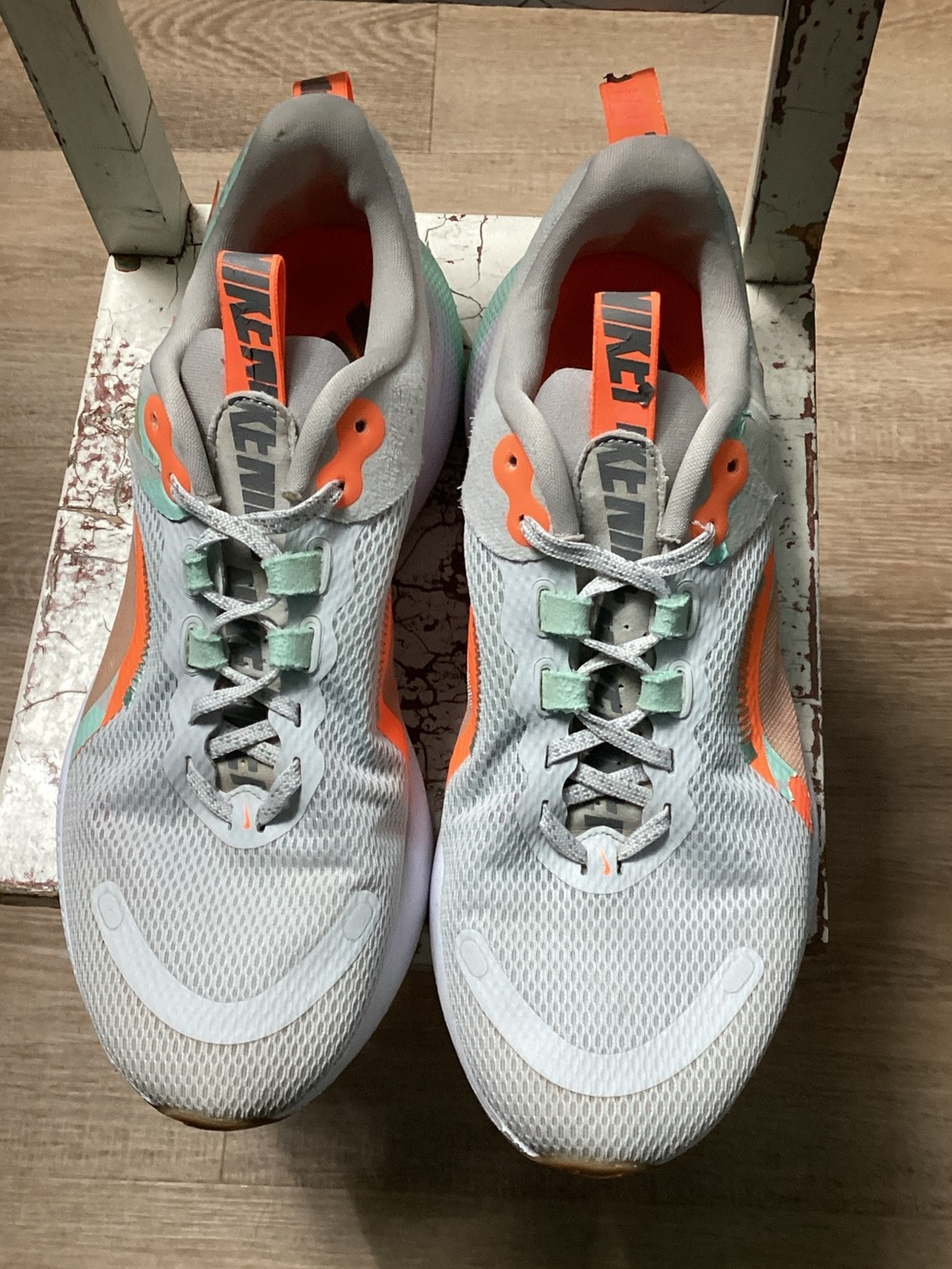 Nike React Escape Run 2 PremiumGray Trainers lite Gray Mint Bright Orange Sz 8.5